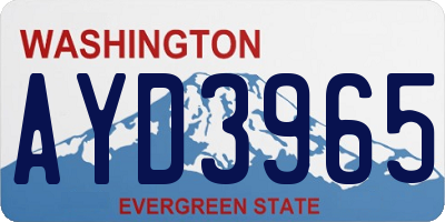 WA license plate AYD3965