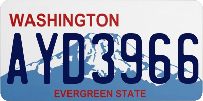 WA license plate AYD3966