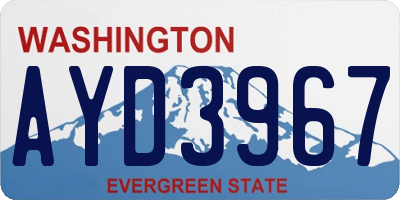 WA license plate AYD3967