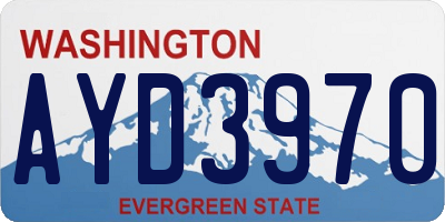 WA license plate AYD3970