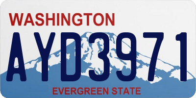 WA license plate AYD3971