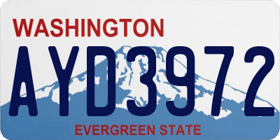 WA license plate AYD3972