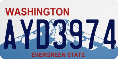 WA license plate AYD3974