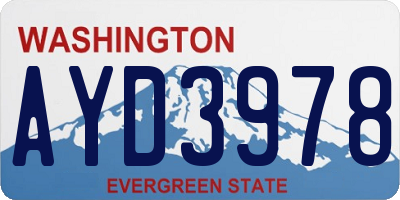 WA license plate AYD3978