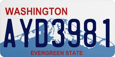 WA license plate AYD3981