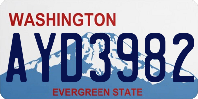 WA license plate AYD3982