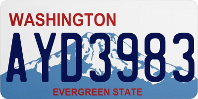 WA license plate AYD3983
