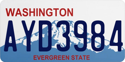 WA license plate AYD3984