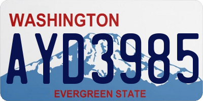 WA license plate AYD3985