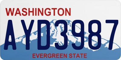 WA license plate AYD3987