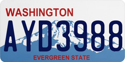 WA license plate AYD3988