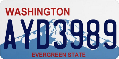 WA license plate AYD3989