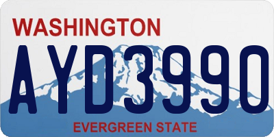 WA license plate AYD3990