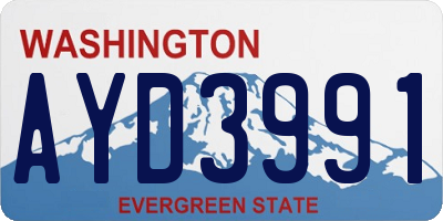 WA license plate AYD3991