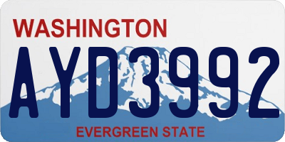 WA license plate AYD3992