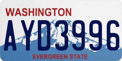 WA license plate AYD3996