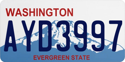 WA license plate AYD3997