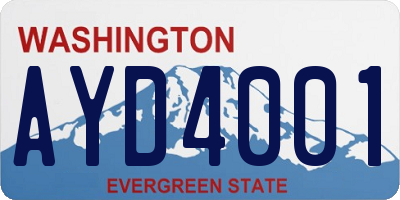 WA license plate AYD4001