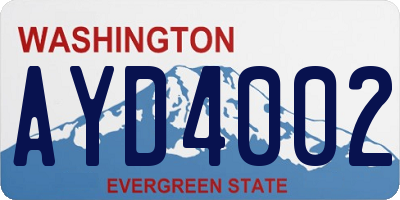 WA license plate AYD4002