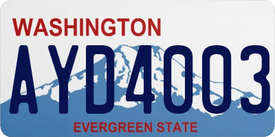 WA license plate AYD4003