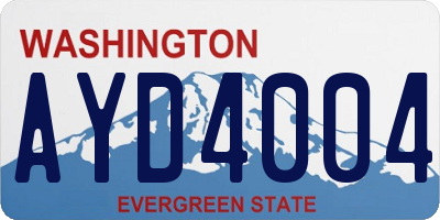 WA license plate AYD4004