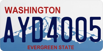 WA license plate AYD4005