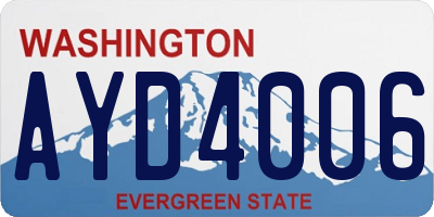 WA license plate AYD4006