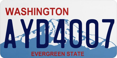 WA license plate AYD4007