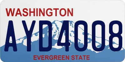 WA license plate AYD4008