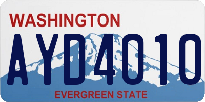 WA license plate AYD4010