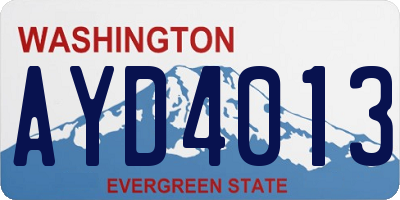 WA license plate AYD4013