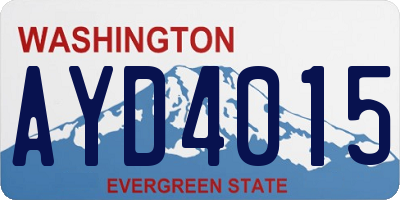 WA license plate AYD4015