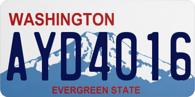 WA license plate AYD4016