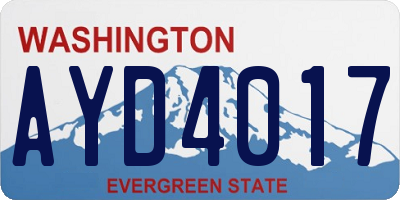 WA license plate AYD4017