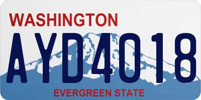 WA license plate AYD4018