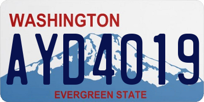 WA license plate AYD4019