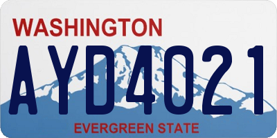WA license plate AYD4021