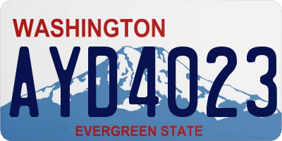 WA license plate AYD4023