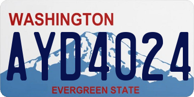 WA license plate AYD4024