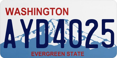 WA license plate AYD4025