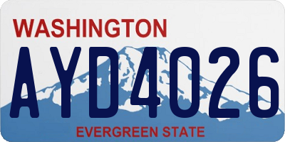 WA license plate AYD4026
