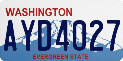 WA license plate AYD4027