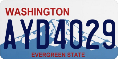 WA license plate AYD4029