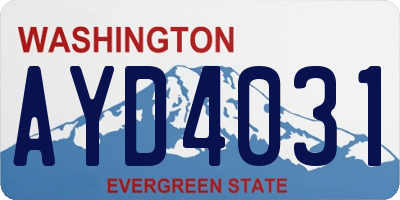 WA license plate AYD4031