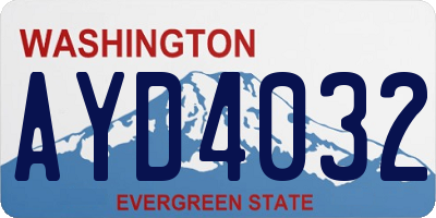 WA license plate AYD4032
