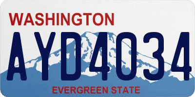 WA license plate AYD4034