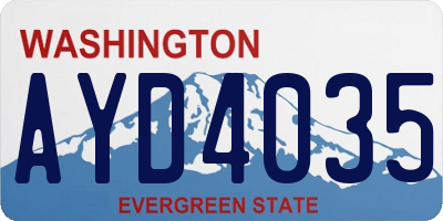 WA license plate AYD4035