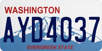 WA license plate AYD4037