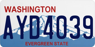 WA license plate AYD4039