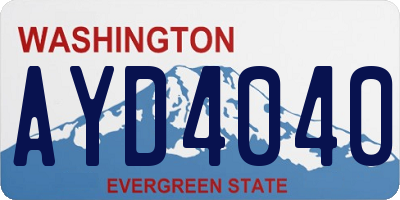 WA license plate AYD4040